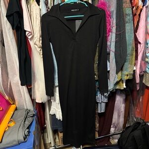 Nasty Gal Black Long Sleeve Dress